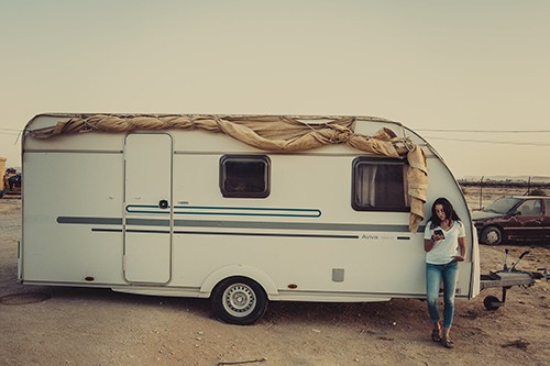 girl-standing on rv