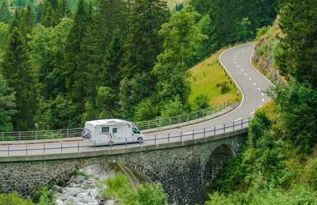 rv camper on a roadtrip